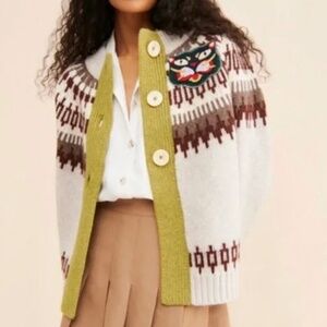 NWT The Reeds Fair Isle wool cardigan - Anthropologie Sz Small Petite